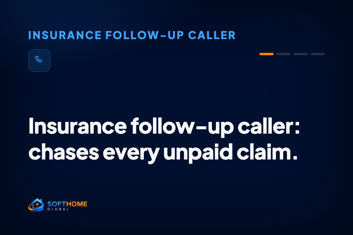 Calls payers about every unpaid account (AR is short for 'accounts receivable'), reads each denial, and files the appeal so aged claims are worked, not left sitting.