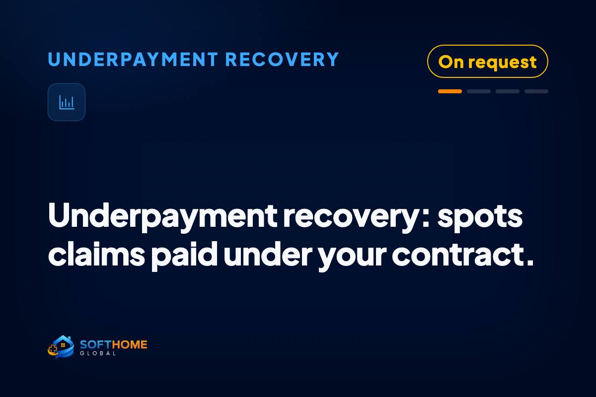 Compares every paid claim against your contracted rate, flags the ones paid short — money you earned but never asked for again — and prepares the appeal for your billing lead to approve.